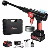 Andeman Akku-Hochdruckreiniger, 75 bar Mobiler Druckreiniger Mit 4000mAh Akku, 4-Gang-Modus & Bürstenlosem Motor - LCD Display, 6-in-1 Düse, Kabelloser Hochdruckreiniger für Auto/Terrasse/Garten
