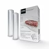 CASO 8 Sterne Profi- Folienrollen 25x600 cm / 2 Rollen, Vakuumierbeutel für alle Vakuumierer, sehr stark & reißfest ca. 150µm, Vakuumbeutel Lebensmittel Vakuumiergerät, Sous Vide, BPA-frei