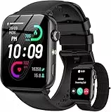 IOWODO Smartwatch Herren Damen mit Telefonfunktion, 1,91'' HD Fitnessuhr mit 2 Armbändern (Silikon & Nylon), Bluetooth 5.3 Smartwatch mit 100+ Sportmodi, Herzfrequenz/Schlaf/SpO2, Für Android iOS