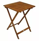 DEGAMO Bistrotisch Klapptisch Lima aus Akazien Holz quadratisch 60x60cm, geölte Oberfläche, klappbar
