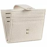 BOSTANTEN Geldbörse für Damen, Slim Wallet Frauen Small RFID-Blocking Portemonnaie PU Leder Credit Card Holder mit Münzfach,Beige