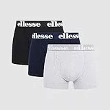 ellesse Herren Hali 3pk Boxers Unterhose, Black/Grey/Navy, XL EU