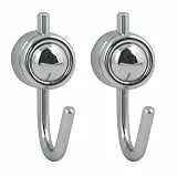 MSV Wandhaken 2 Stück aus ABC/ABS/Chrom, Silber, 6x2.5x2.5 cm