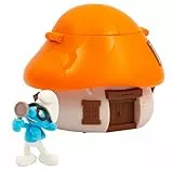 Giochi Preziosi Die Schlümpfe – Schlumpf mit Vierbeinern, 5,5 cm und Sein Schlumpfhaus mit orangefarbenem Dach, wiederaufladbarer Mechanismus und Überraschungseffekt, für Kinder ab 3 Jahren
