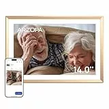 ARZOPA 14 Zoll Metall Digitaler Bilderrahmen Kostenloser Cloud Storage Unbegrenzt Fotos & Videos über App Teilen 1920 * 1200 FHD Touchscreen Elektronischer Bilderrahmen Geschenk für die Familie - D14