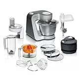 Bosch Küchenmaschine MUM5 Styline MUM56340, Schüssel 3,9 L, Mixer 1,25 L, Fleischwolf, Zitruspresse, Planetenrührwerk, Knethaken, Rührbesen, Durchlaufschnitzler, 3 Scheiben, 900 W, Anthrazit/Silber