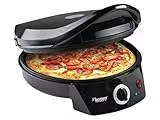 Bestron elektrischer Pizzaofen, Pizza Maker bis 230°C, mit Ober-/Unterhitze, für selbstgemachte oder Tiefkühl-Pizza, Flammkuchen, Quiche oder Wraps bis Ø 27cm, 1800 Watt, Farbe: Schwarz