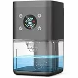Luftentfeuchter Elektrisch, 1800ml Raumentfeuchter Leise Dehumidifier Mit Funktion Abtauen & Intelligente Entfeuchtung, Luftreinigung und Gegen Feuchtigkeit, Ideal für Schlafzimmer Badezimmer-Schwarz