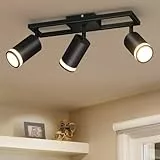 Dehobo LED Deckenstrahler 3 Flammig Schwarz GU10, Deckenlampe Strahler Schwenkbar 350°, Deckenspots für Küche Schlafzimmer Wohnzimmer, Nein Leuchtmittel