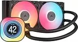 Corsair iCUE LINK Titan 240 RX LCD CPU-Flüssigkeitskühler – 240mm AIO – FlowDrive-Kühl-Engine – Intel LGA 1851/1700, AMD AM5/AM4 – 2X RX120 RGB-Lüfter – iCUE LINK-System-Hub Inbegriffen – Schwarz