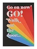 Clintons: Text mit Rainbow Drop Shadow, Sorry You're Leaving Karte, 127 x 178 mm, mehrfarbig, 1164735