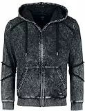 Black Premium by EMP Herren Schwarze Kapuzenjacke im Used-Look XL