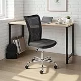 Inter Link - Kinderschreibtischstuhl - Ergonomischer Drehsessel - Höhenverstellbar - Verchromter Metallfuß- Atmungsaktiver Mesh-Gewebebezug - 360° drehbar - Schwarz- Bonnie