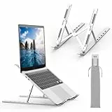 GRIFEMA GB1054 Laptop Ständer für Schreibtisch, Höhenverstellbarer Laptop Riser, Tragbarer LaptopStänder mit 6 Neigungsverstellungen für 10'-17,3' Laptops und Tablets - Silber