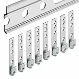 Gedotec Wandschiene | H10282 | Länge 2000 mm | 1 Set | Aufhängeschiene Oberschrank mit 8 Stück Schrankaufhänger zum Einhängen | Stahl verzinkt | Hängeschiene | Schrank-Aufhängung für Wand-Montage