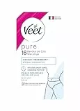 VEET Pure – 16 Streifen aus kaltem Wachs für empfindliche Haut – empfohlen von Dermatologen – langanhaltende Haarentfernung