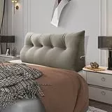 BNCKTRD Kopfende Großes Rückenkissen Bequemes Lesekissen und Rückenteil im Bett Rückenlehne Kopfkissen Langes XXL Kissen für Sofa, Couch, Wandkissen Polster Samt Beige 120cm