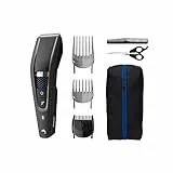 Philips Haarschneider Hairclipper Series 5000-28 Längeneinstellungen - Turbo-Modus - selbstschärfende Edelstahlklinge - 90 Minuten Kabellose Bedienung - 3 Kammaufsätze - HC5632/15