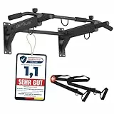 DH FitLife 4in1 Klimmzugstange Wand zur Wandmontage mit Spreizdübel, Multifunktionale Pull-Up Bar für Zuhause bis 200kg | 6 rutschfeste Griffe | 3 Öse für Boxsack & Schlingentrainer | Sicher & Stabil