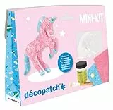 Décopatch KIT009O Bastel Set Pappmaché Einhorn (ideal für Kinder, 3,5 x 19 x 13,5 cm) rosa, bunt