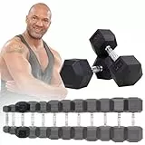 Miweba Sports Hexagon Hanteln HGH100 | 2,5-30kg - 𝐏𝐫𝐨𝐟𝐢 Hantel - Hantelset - Kurzhanteln - Gusseisen - Ergonomischer Griff - Einzelhantel - Hantel Set - Dumbbell (15.0 kg, Hantelpaar)