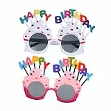 MAGICLULU 2Stücke Geburtstagsbrillen Mit Glitzerrahmen Und Design Lustige Fotohalter Für Partys Festivals Und Cosplay Partyzubehör Für Frauen