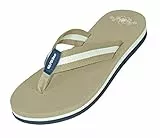 MADSea Damen Zehenstegpantolette Summertime High Zehentrenner beige Multi, Größe:39 EU
