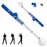 HPLSZCN Golf Schwungtrainer mit klick-Feedback, Einziehbarer Golf Trainingshilfen für Rechtshänder, Rutschfester ergonomischer Griff, tragbares Indoor Golf Zubehör für Innen- und Außenübungen (Blau)