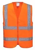 Portwest Warnschutzweste mit Reißverschluss, Größe: XL, Farbe: Orange, C375ORRXL