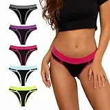 BAJAOEY Damenunterwäsche aus Baumwolle, freche Höschen, weich und atmungsaktiv, Bikinis für Damen, Packung für junge Damen, 5 Stück, A-5 Pack, M