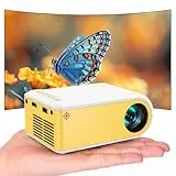 Mini Beamer Bluetooth und WiFi, Beamer Klein für Handy, 1080P Unterstützung Projektor iPhone/Android, Home/Outdoor Filmprojektor Kompatibel mit Smartphone/TYP C/HDMI/USB/Fire Stick/PS5