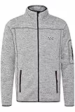 FQ1924 Bikker Herren Fleecejacke Sweatjacke Jacke mit Stehkragen, Größe:M, Farbe:Pewter Mix (200277)