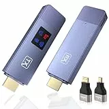 2025 HDMI Wireless Transmitter and Receiver, 98 FT/30M Stabile Verbindung, 2,4G/5G tragbarer Wireless HDMI mit LED-Bildschirm, Plug & Play für Streaming Video Audio File von, Laptop, PC zu HDTV.