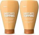 Vilgain Sweet Nuts Topping – Extra Cremiges Erdnussbutter Topping mit 87 % Erdnüssen, samtiger Textur, natürlich gesüßt mit Rohrzucker, Squeeze-Flasche extrem lecker & Cremig - High Protein, 270 g