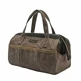 Werkzeugtasche, 13-Zoll-Hochleistungs-16-Unzen-gewachste Leinwand mit wasserfestem Weithals, Werkzeugtasche mit Griff für Werkzeuge, Schraubenschlüssel, Schraubendreher (13 x 7,8 x 9 Zoll) | Grau