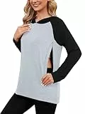 Love2Mi Damen Still-Hoodie mit unsichtbarem Reißverschluss Umstandspullover Langarm Stillshirt für Schwangerschaft & Stillzeit