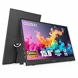 GEESUU Portable Monitor 15,6 Zoll, FHD 1920x1080p Tragbarer Monitore, IPS Display Externer Laptop Screen Extender mit Lautsprecher, USB-C & HDMI, Mobiler Bildschirm für PC, Xbox, PS3/4/5, Switch