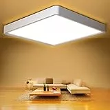 Defurhome LED Quadrat Deckenleuchte Flach,24W(Ersetzt 150W Glühbirne),2200LM,IP54 Wasserfest Badlampe,3cm Ultra Dünn,3000K Warmweiß,Ideal für Schlafzimmer,Wohnzimmer,Küche,Flur,30cm(Weiß)