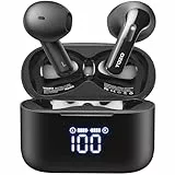 TOZO T21 Kopfhörer Kabellos Bluetooth 5.3 In Ear Kopfhörer mit ENC-Anrufgeräuschunterdrückung, LED-Digitalanzeige, 44 Std. Spielzeit, Stereo Sound, IPX8 Wasserdicht Bluetooth Kopfhörer – Schwarz