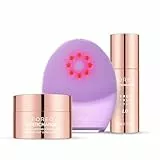 FOREO Firm & Clean Set - LUNA 4 plus Gesichtsreinigungsbürste empfindliche Haut + SUPERCHARGED SERUM 2.0, 30 ml + Nachtmaske, 75 ml - Nah-Infrarot-Lichttherapie - Mikrostrom-Gesichtsgerät