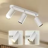 Scandinavian home Deckenstrahler 3-flammig - GU10 Deckenlampe Küche 360° Schwenkbar, Blendfrei, Flach - Flurlampe Decke, Küchenlampe, Spots Deckenleuchte Küche Lampen - Matt Weiß, Ohne Leuchtmittel