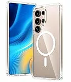 FNTCASE für Samsung Galaxy S25-Ultra Hülle: Magnetische Militär Fallschutz Anti Vergilbung Handyhülle - Robuste langlebige stoßfeste Schutzhülle Transparente Fälle - 6,9 Zoll (Klar)