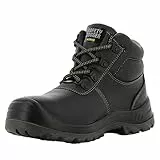 Safety Jogger Bestboy, Sicherheitsstiefel, Stahlkappe S3/S1P, Arbeitsschuh für Damen oder Herren, rutschfeste, durchstoßfeste Stahlsohle, stoßdämpfend, wasser- und ölabweisend, Leder, Schwarz, Größe 45