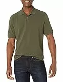 Amazon Essentials Herren Polohemd aus Baumwollpiqué in normaler Passform (erhältlich in Übergrößen), Olivgrün, M