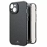 Black Rock Hülle für iPhone 15 (Carbon Beschichtung, Kameraschutz, Metallrahmen, 360° Rundumschutz, Wireless Charging kompatibel, ultradünn, slim, Magnet, Cover, Handyhülle, Case) Real Carbon