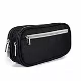 MSIHEY 3 Stück Schwarze große Kapazität Schreibtasche Tasche Jungen Mädchen Multifunktion Bleistift Tasche Bleistift Box für Studenten Bleistift Schreibtasche Büro Make-up Tasche