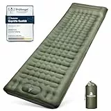 WARMTUYO Isomatte Camping, 12CM Verdicktes Aufblasbare Matratze Kleines Packmaß, Wasserdicht Luftmatratze Outdoor mit Fußpressepumpe und Kissen, Anti-Ripstop Schlafmatte für Wandern und Strand