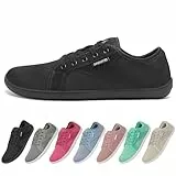 SAGUARO Barfußschuhe Herren Damen Knit Fitnessschuhe Atmungsaktive Weich Barfussschuhe rutschfeste Minimalschuhe Barfuß Freizeitschuh für Männer Frauen, Luck Ⅰ, Schwarz, 43 EU