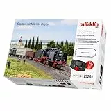 Märklin 29249 Startpackung Nahgüterzug mit BR 24 – Digitale Dampflok mit Sound & Rauch, Mobile Station, C-Gleis Set – Modelleisenbahn Startset Spur H0