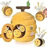VORENUS Baby Spielzeug 6-12 Monate,6-in-1 Baby Bienenstock mit 5 Bienen Montessori Sensorik Spielzeug mit Scheune,Rassel,Spiegel,Kinder Lernspiele & Motorikspielzeug Geschenke für Kinder 1 2 3 Jahre